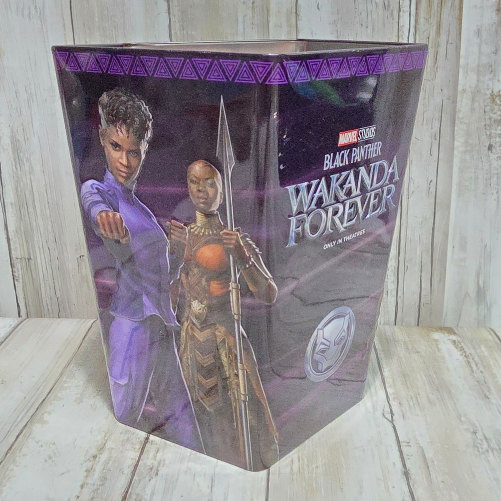 Marvel Black Panther Wakanda Forever Popcorn Tin Cinemark Exclusive Embossed MCU